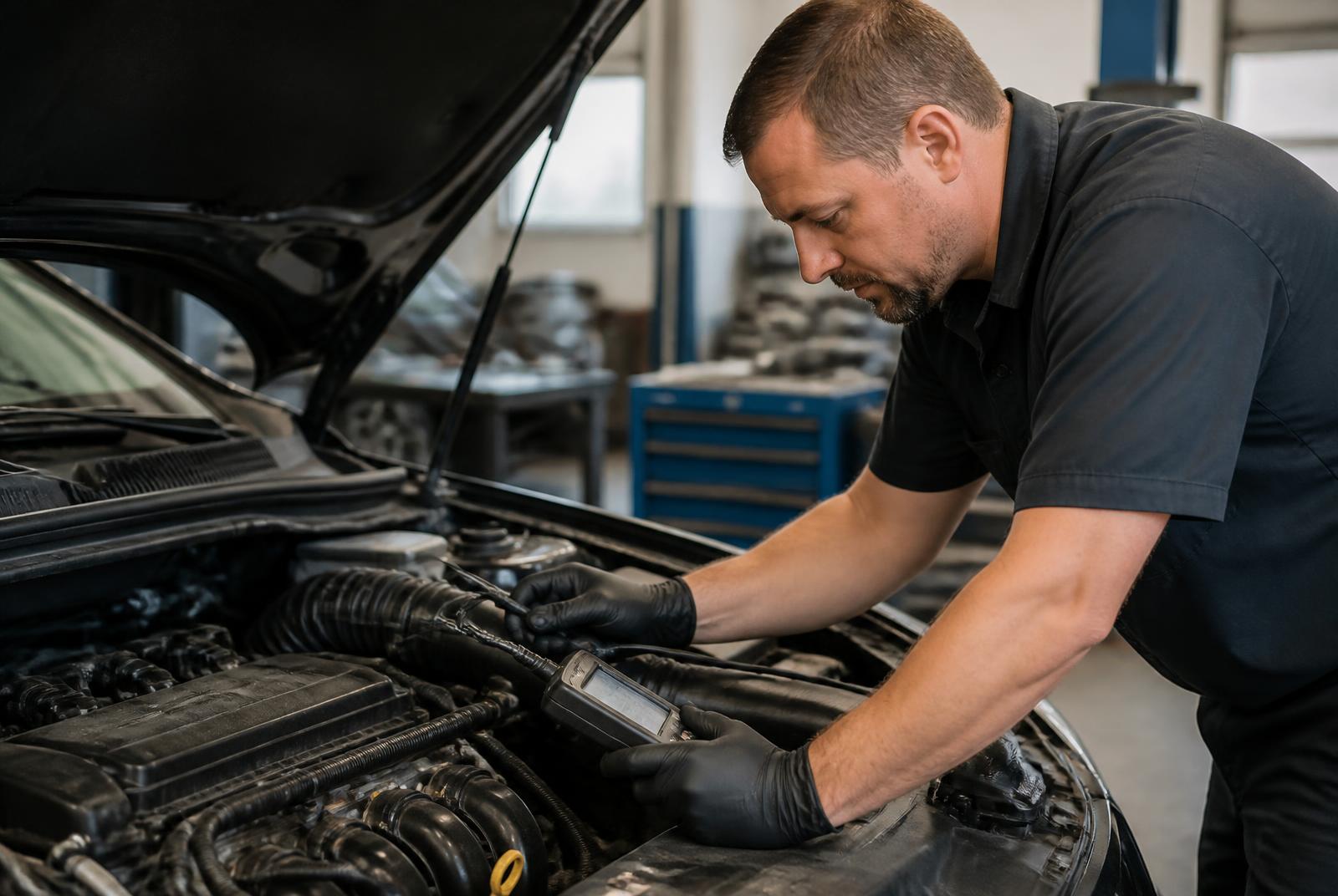 Engine repair and diagnostics under way at 4 Aces Auto Center in Peterborough, Ontario