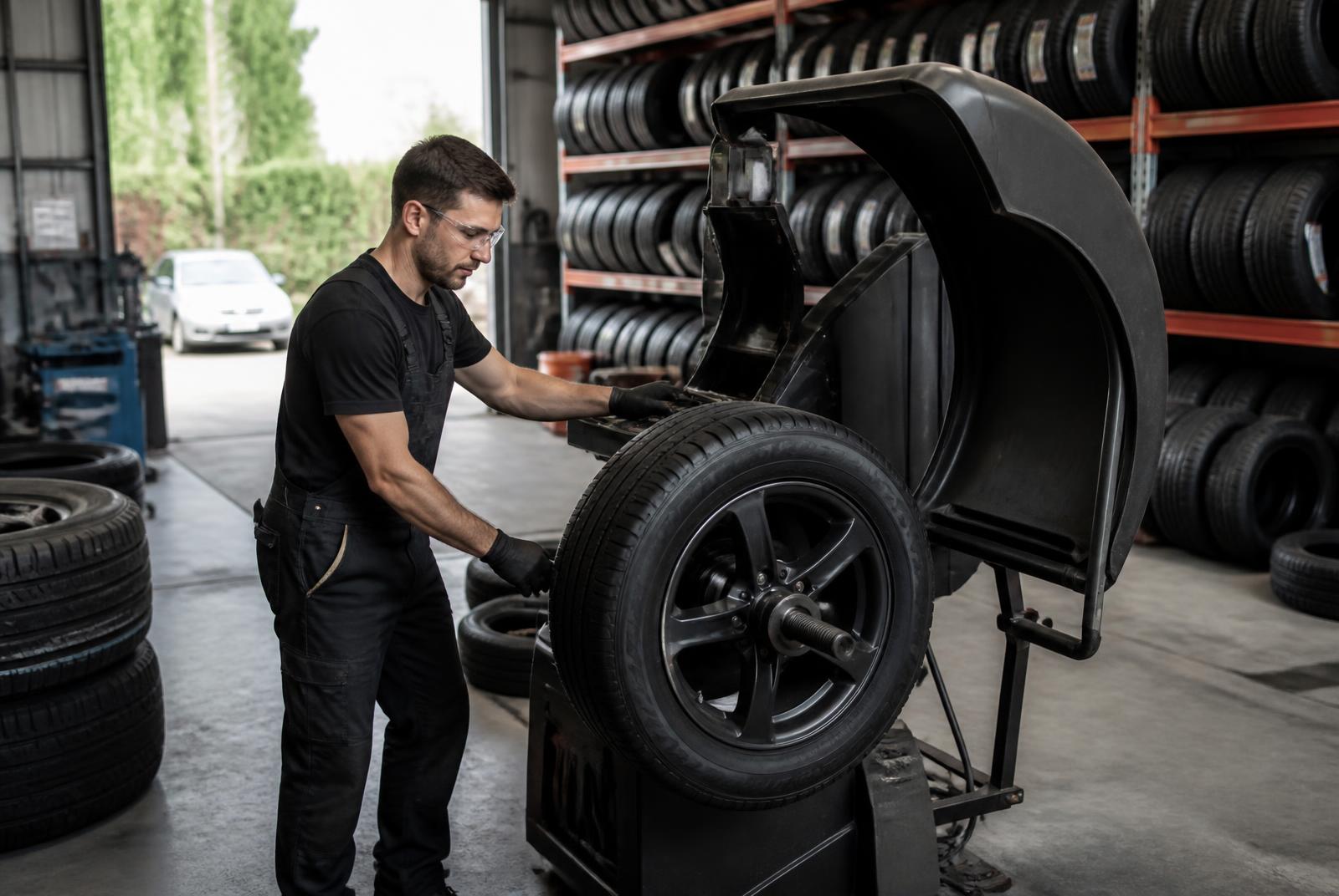 Tire mounting and balancing at 4 Aces Auto Center in Peterborough, Ontario